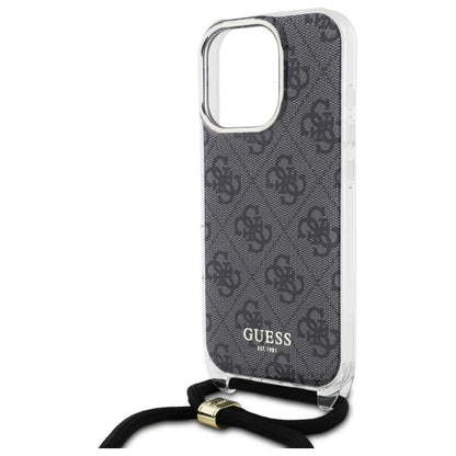 Guess Crossbody Cord 4G Print Case with Lanyard for iPhone 16 Pro - Black_4
