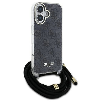 Guess Crossbody Cord 4G Print Case with Lanyard for iPhone 16 Pro - Black_6