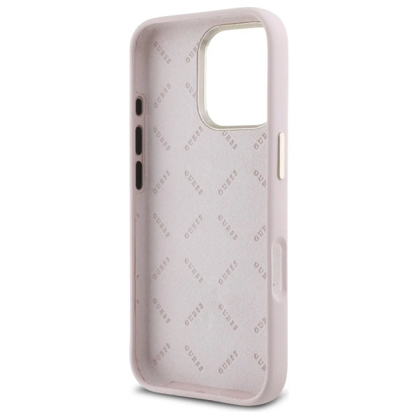Guess Silicone Logo Strass 4G case for iPhone 16 Pro - light pink_6