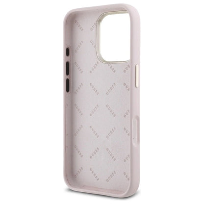 Guess Silicone Logo Strass 4G case for iPhone 16 Pro - light pink_6