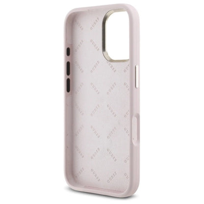 Guess Silicone Logo Strass 4G case for iPhone 16 - light pink_6