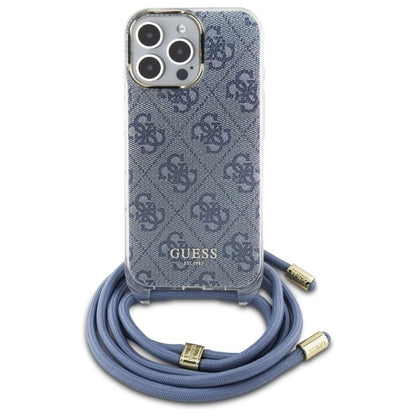 Guess Crossbody Cord 4G Print Case for iPhone 16 Pro Max - Blue_1