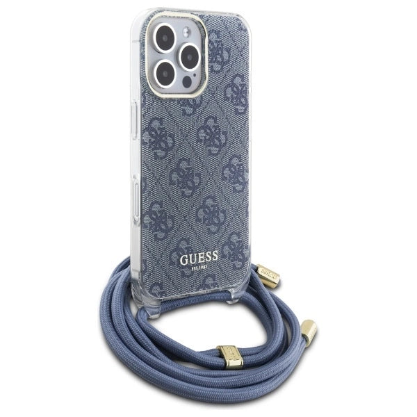 Guess Crossbody Cord 4G Print Case for iPhone 16 Pro Max - Blue_2