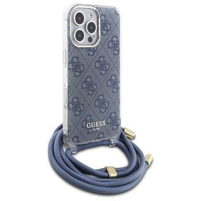 Guess Crossbody Cord 4G Print Case for iPhone 16 Pro Max - Blue_2