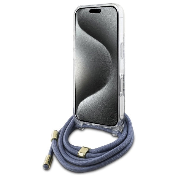 Guess Crossbody Cord 4G Print Case for iPhone 16 Pro Max - Blue_3