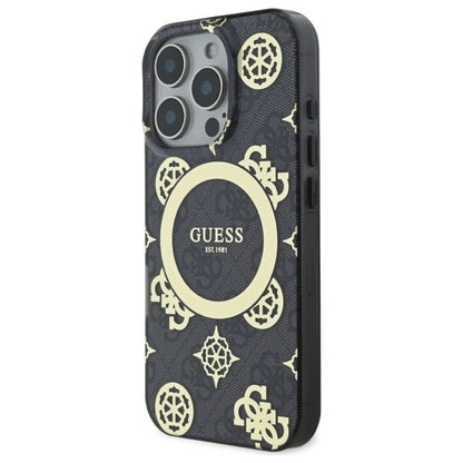 Guess IML Peony On 4G Background MagSafe case for iPhone 16 Pro - black_1