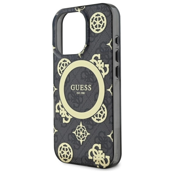 Guess IML Peony On 4G Background MagSafe case for iPhone 16 Pro - black_4