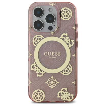 Guess IML Peony On 4G Background MagSafe Case for iPhone 16 Pro - Pink_2