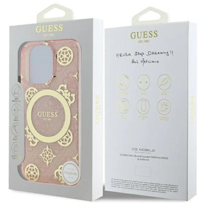 Guess IML Peony On 4G Background MagSafe Case for iPhone 16 Pro - Pink_7