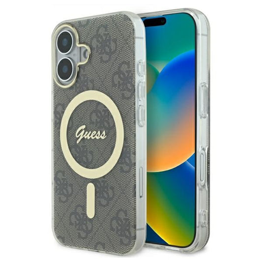 Guess IML 4G MagSafe Case for iPhone 16 Plus - Brown_0