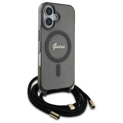 Guess Crossbody Cord Script MagSafe iPhone 16 Case - Black_2