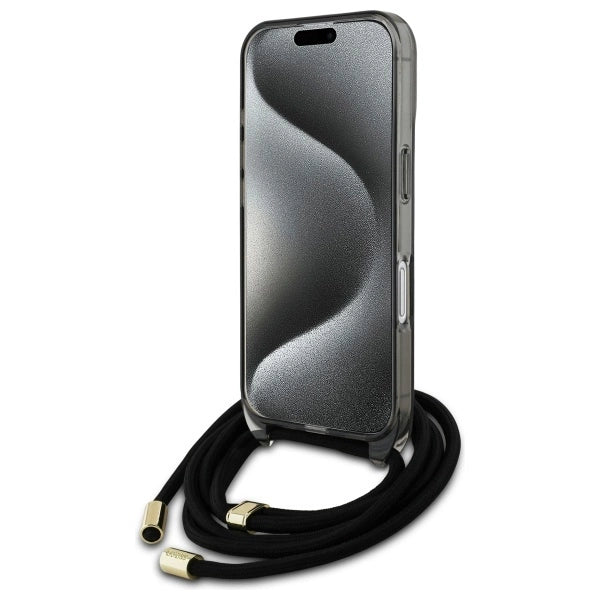 Guess Crossbody Cord Script MagSafe iPhone 16 Case - Black_3