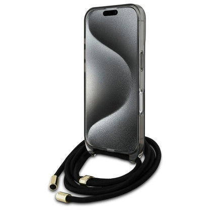 Guess Crossbody Cord Script MagSafe iPhone 16 Case - Black_3