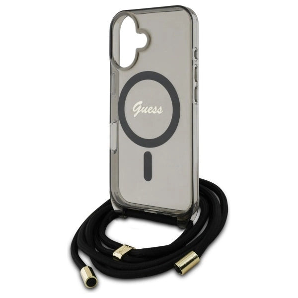 Guess Crossbody Cord Script MagSafe iPhone 16 Case - Black_4