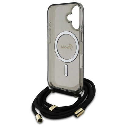Guess Crossbody Cord Script MagSafe iPhone 16 Case - Black_5