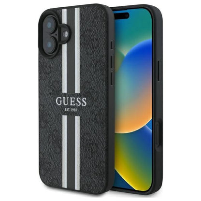 Guess 4G Printed Stripes MagSafe case for iPhone 16 - black_0