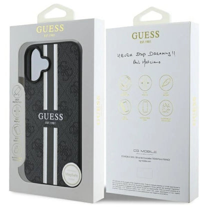 Guess 4G Printed Stripes MagSafe case for iPhone 16 - black_7