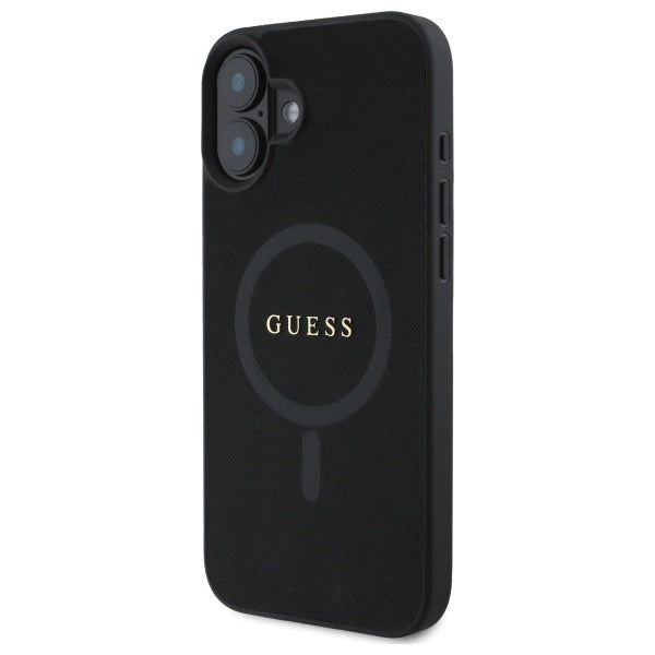 Guess Saffiano Classic Logo MagSafe case for iPhone 16 - black_1