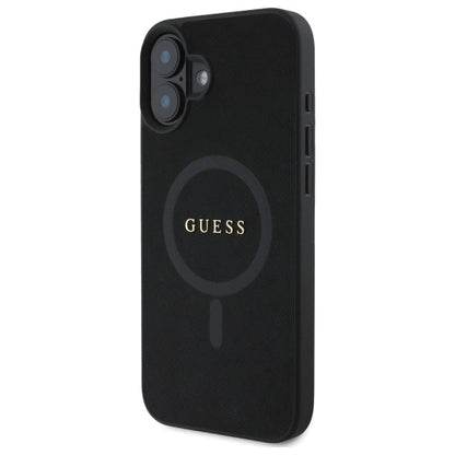 Guess Saffiano Classic Logo MagSafe case for iPhone 16 - black_1