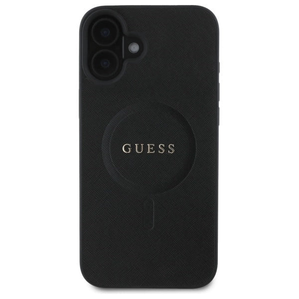 Guess Saffiano Classic Logo MagSafe case for iPhone 16 - black_2