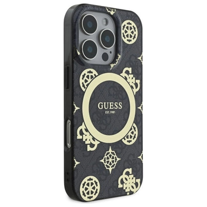 Guess IML Peony On 4G Background MagSafe Case for iPhone 16 Pro Max - Black_3