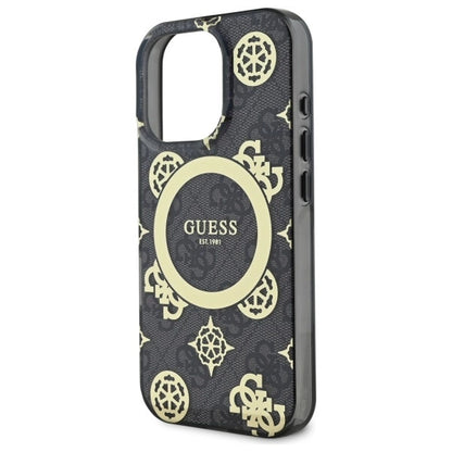 Guess IML Peony On 4G Background MagSafe Case for iPhone 16 Pro Max - Black_4