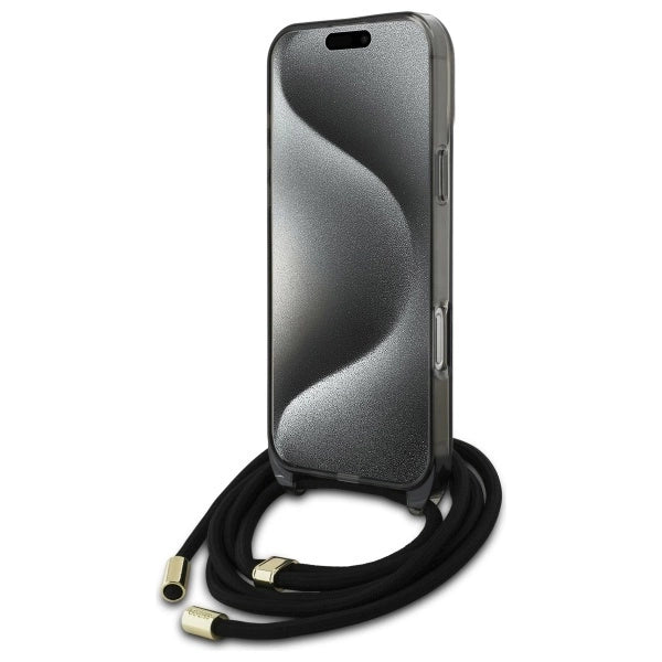 Guess Crossbody Cord Script MagSafe Case for iPhone 16 Pro Max - Black_3