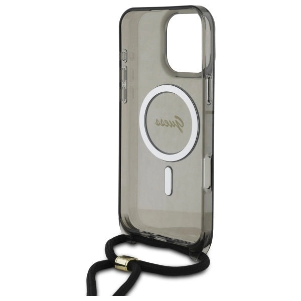 Guess Crossbody Cord Script MagSafe Case for iPhone 16 Pro Max - Black_5