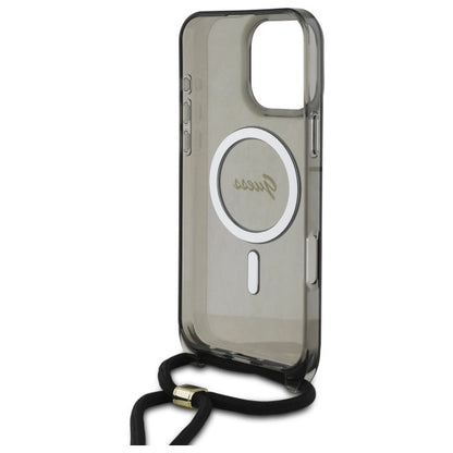 Guess Crossbody Cord Script MagSafe Case for iPhone 16 Pro Max - Black_5