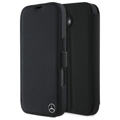 Mercedes Leather Wood Imitation iPhone 16 Case - Black_0
