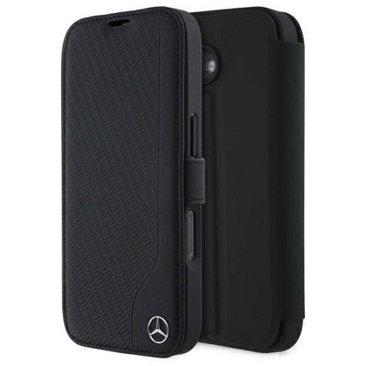 Mercedes Leather Wood Imitation iPhone 16 Case - Black_0