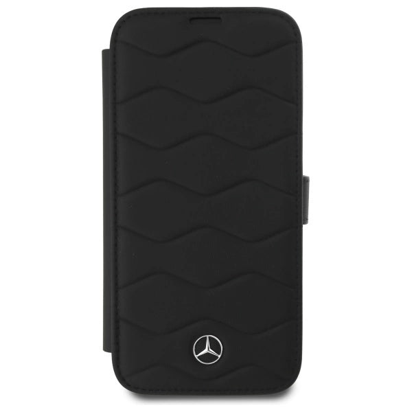 Mercedes MB Waves Leather Case for iPhone 16 Pro Max - Black_2