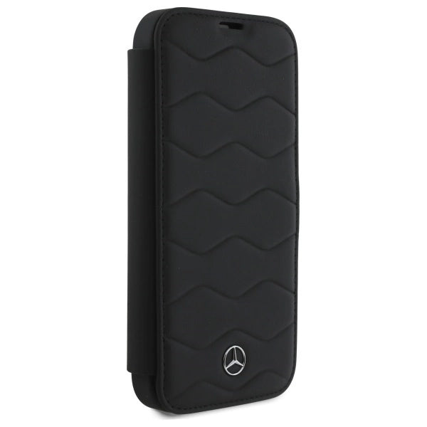 Mercedes MB Waves Leather Case for iPhone 16 Pro Max - Black_3