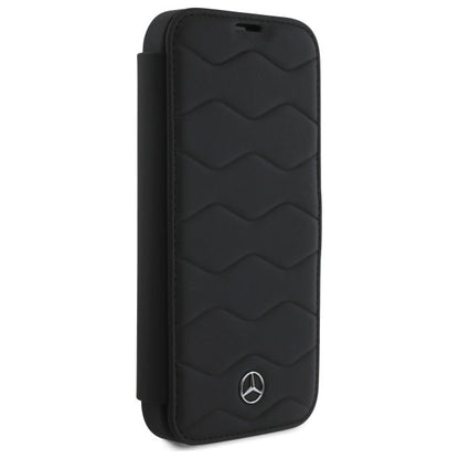 Mercedes MB Waves Leather Case for iPhone 16 Pro Max - Black_3