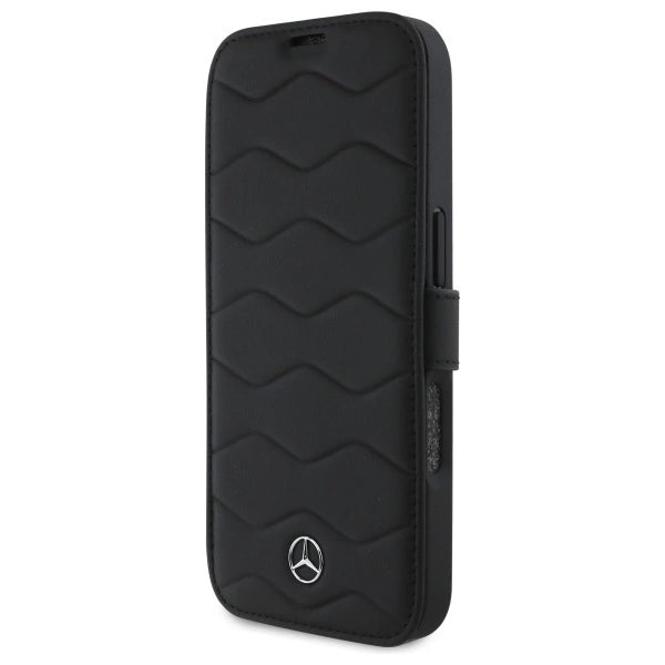 Mercedes MB Waves Leather Case for iPhone 16 Pro Max - Black_5