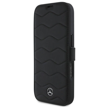 Mercedes MB Waves Leather Case for iPhone 16 Pro Max - Black_5