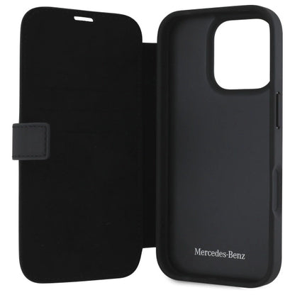 Mercedes MB Waves Leather Case for iPhone 16 Pro Max - Black_6