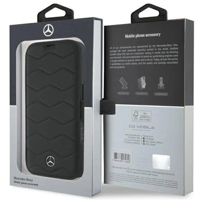 Mercedes MB Waves Leather Case for iPhone 16 Pro Max - Black_7