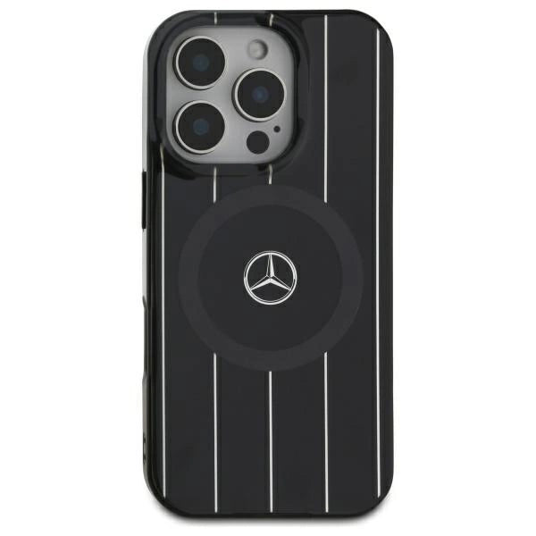 Mercedes MB Double Layer Crossed Lines MagSafe case for iPhone 16 - black_0