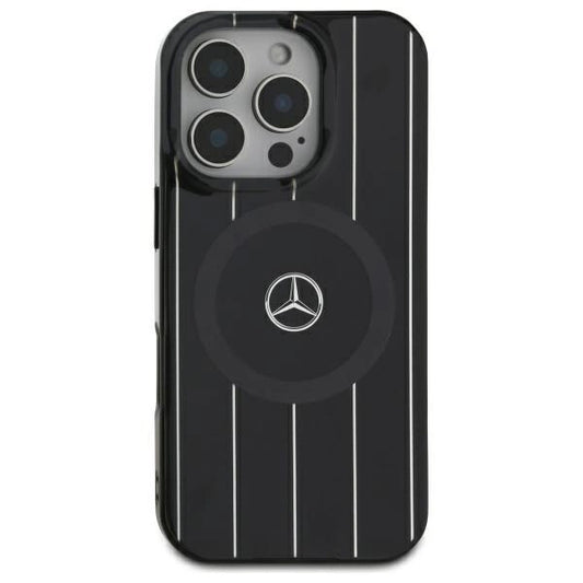 Mercedes MB Double Layer Crossed Lines MagSafe case for iPhone 16 - black_0