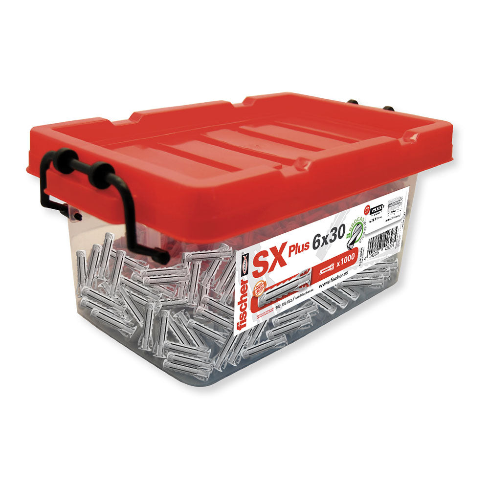 Buchas de parede box sx Ã¸6x30mm - 1.000 unid. 568676 fischer_0