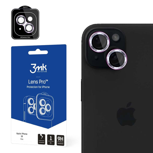 Camera cover 3mk Lens Protection Pro Pink for iPhone 15_0