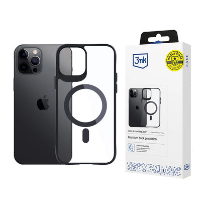 3mk Satin Armor MagCase with MagSafe for iPhone 12 Pro Max - Clear with Black Frame_0
