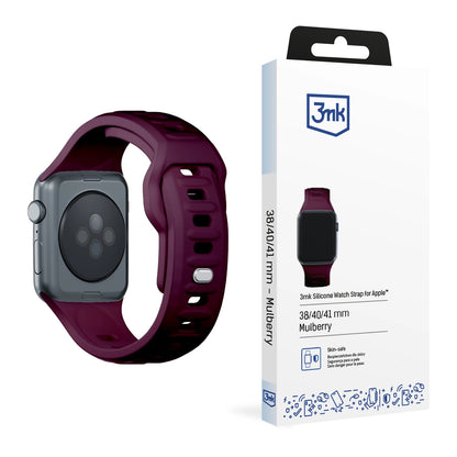 3mk Silicone Watch Strap for Apple Watch 38 / 40 / 41 mm - Burgundy_0