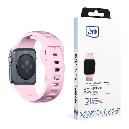 3mk Silicone Watch Strap for Apple Watch 42 / 44 / 45 / 49 mm - pink_0