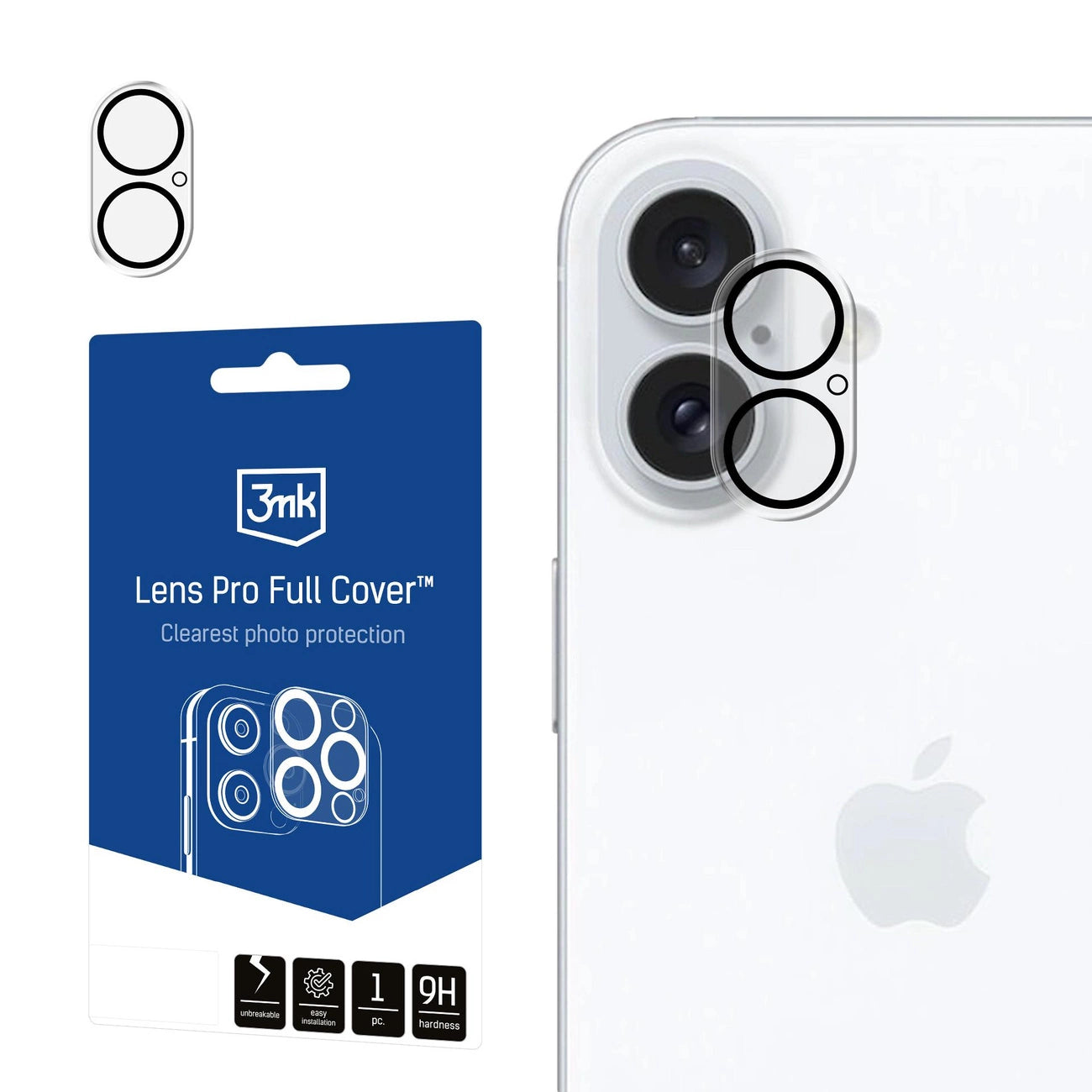 3mk Lens Pro Full Cover Camera Protector for iPhone 16 / 16 Plus_0