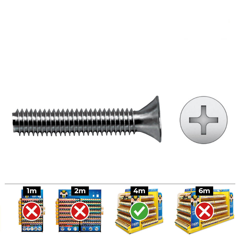 Caixa 500 unid. parafuso mÃ©trico escareado phillips din/ref965 Ã¸4x20mm zincado celo_0