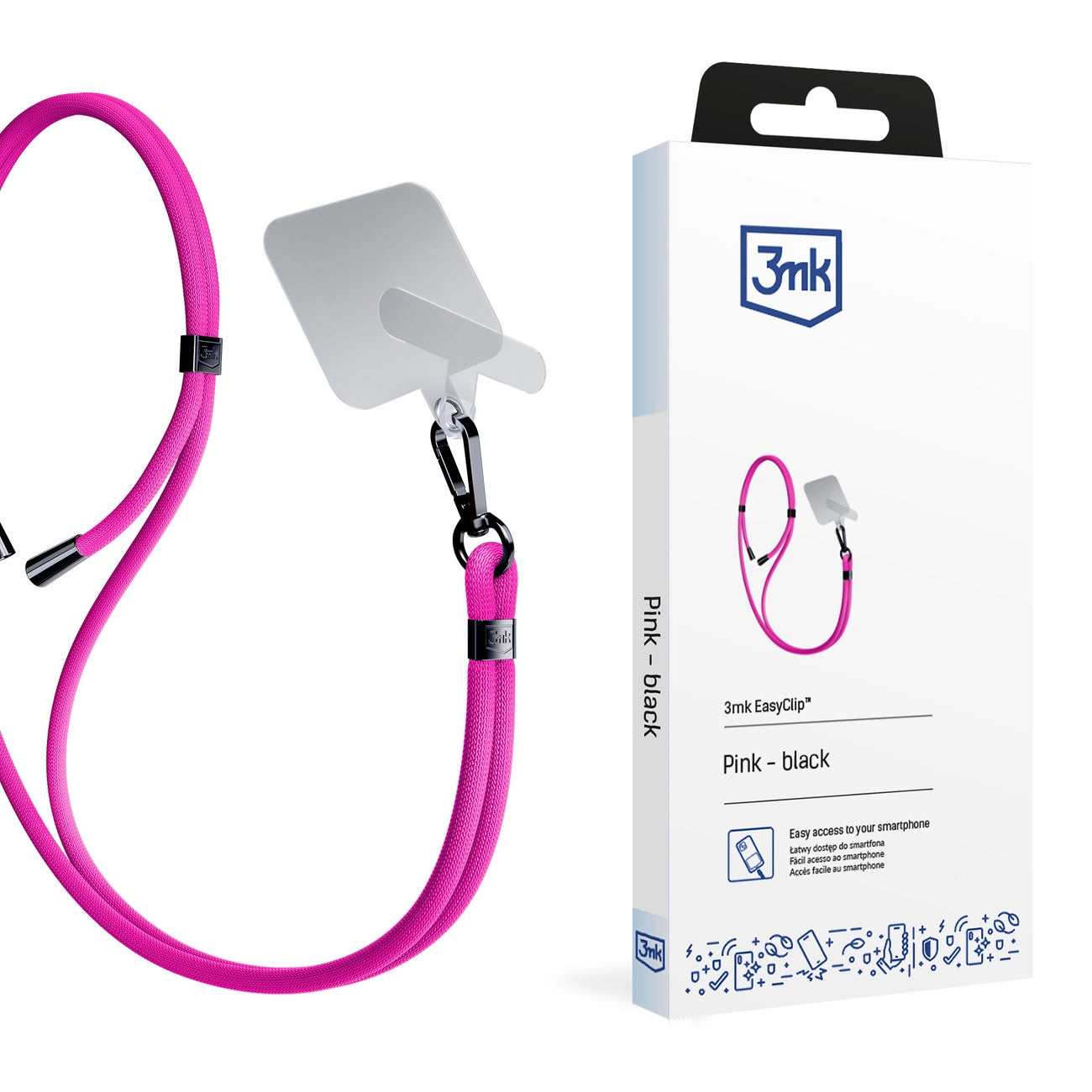 Smartphone Lanyard 3mk EasyClip - Pink_0