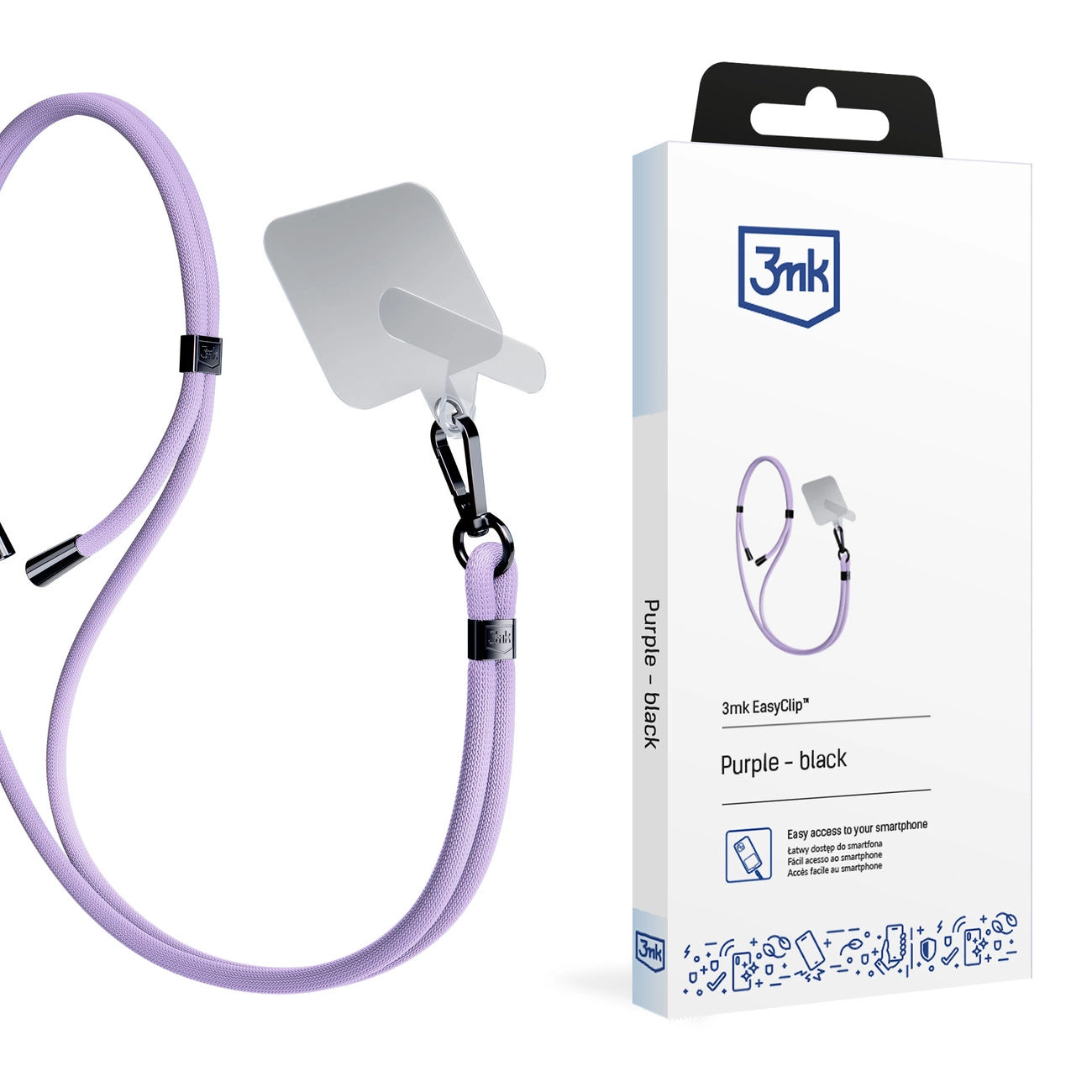 Smartphone Lanyard 3mk EasyClip - Purple_0