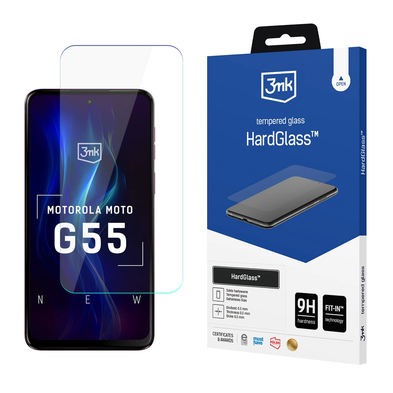 Szkło hartowane 3mk HardGlass™ na Motorola Moto G55 5G_0